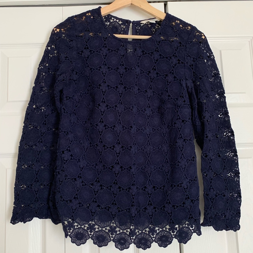 Crochet top from Boden, Navy, Size 2